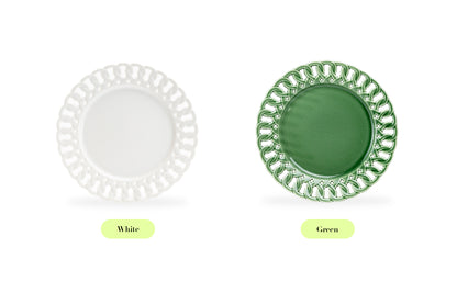 Green Heirloom Fine Porcelain Dessert Plate - 8.15"
