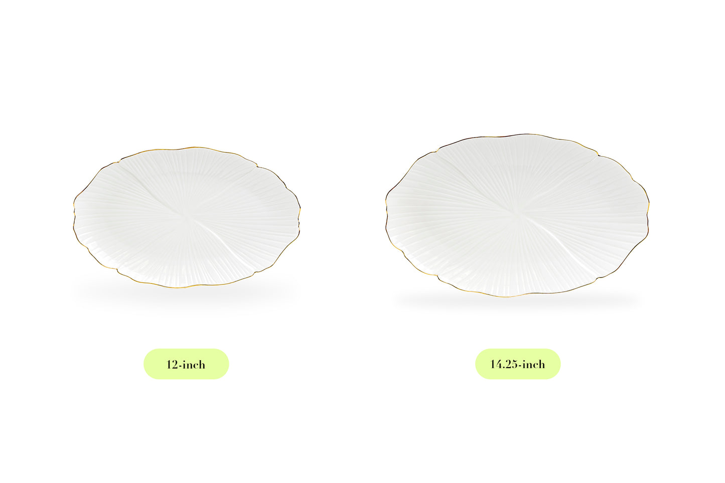 Ginkgo Gold Luxe Fine Porcelain Oval Serving Platter - Medium